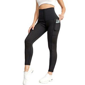 Yoga Pants Women Fitness Waist Trainer Leggings With Pocket.